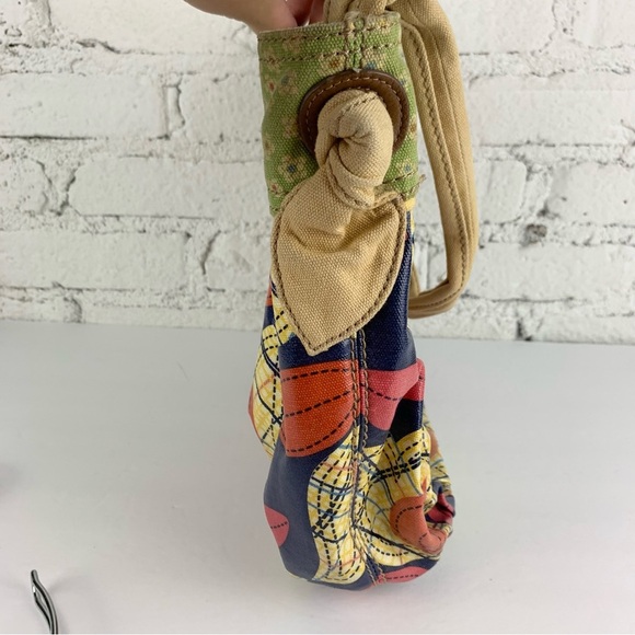 Fossil Floral Coated Canvas Shoulder Bag Hobo Purse - Picture 6 of 10